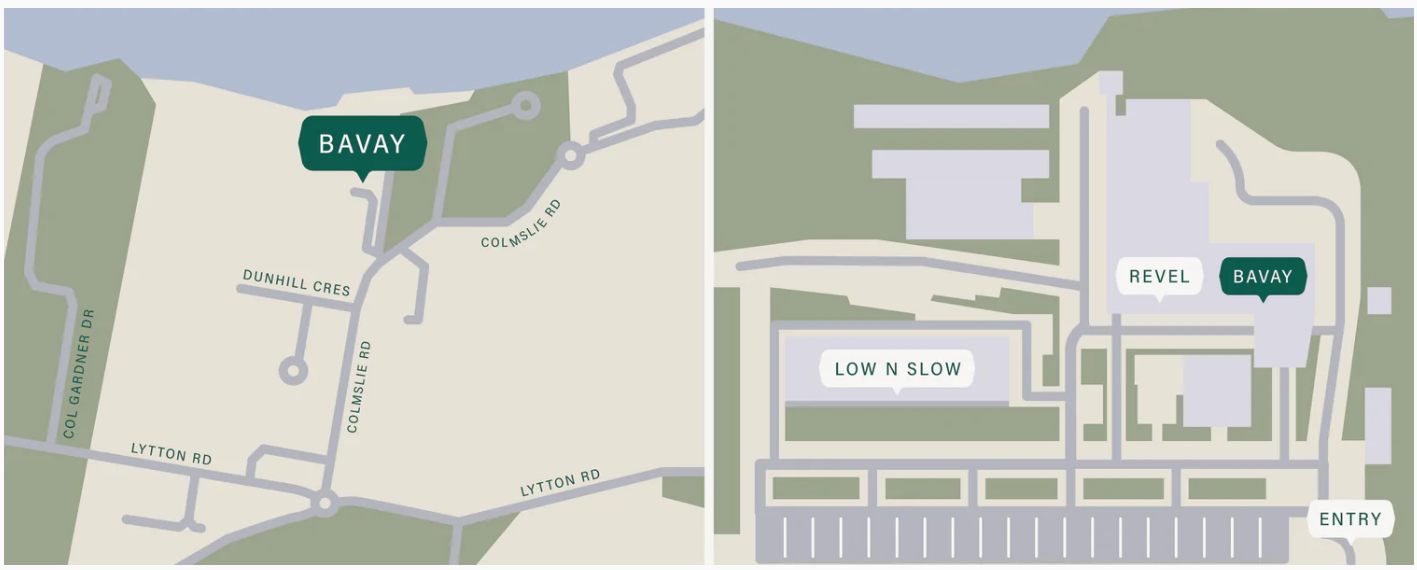 Map to Bavay Distillery